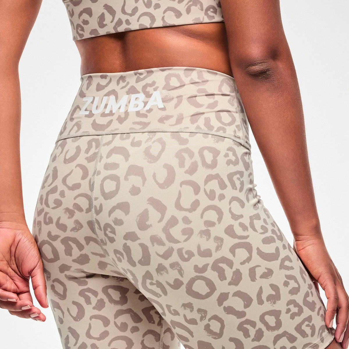 Zumba Z-Lift High Waisted Biker Shorts - Red/Black / Beige/Tonal Z1B001037