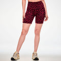 Zumba Z-Lift High Waisted Biker Shorts - Red/Black / Beige/Tonal Z1B001037