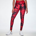 Rock 'n' Roll High Waisted Ankle Leggings - Red/Black Z1B001055