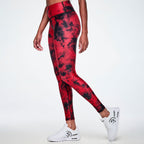 Rock 'n' Roll High Waisted Ankle Leggings - Red/Black Z1B001055