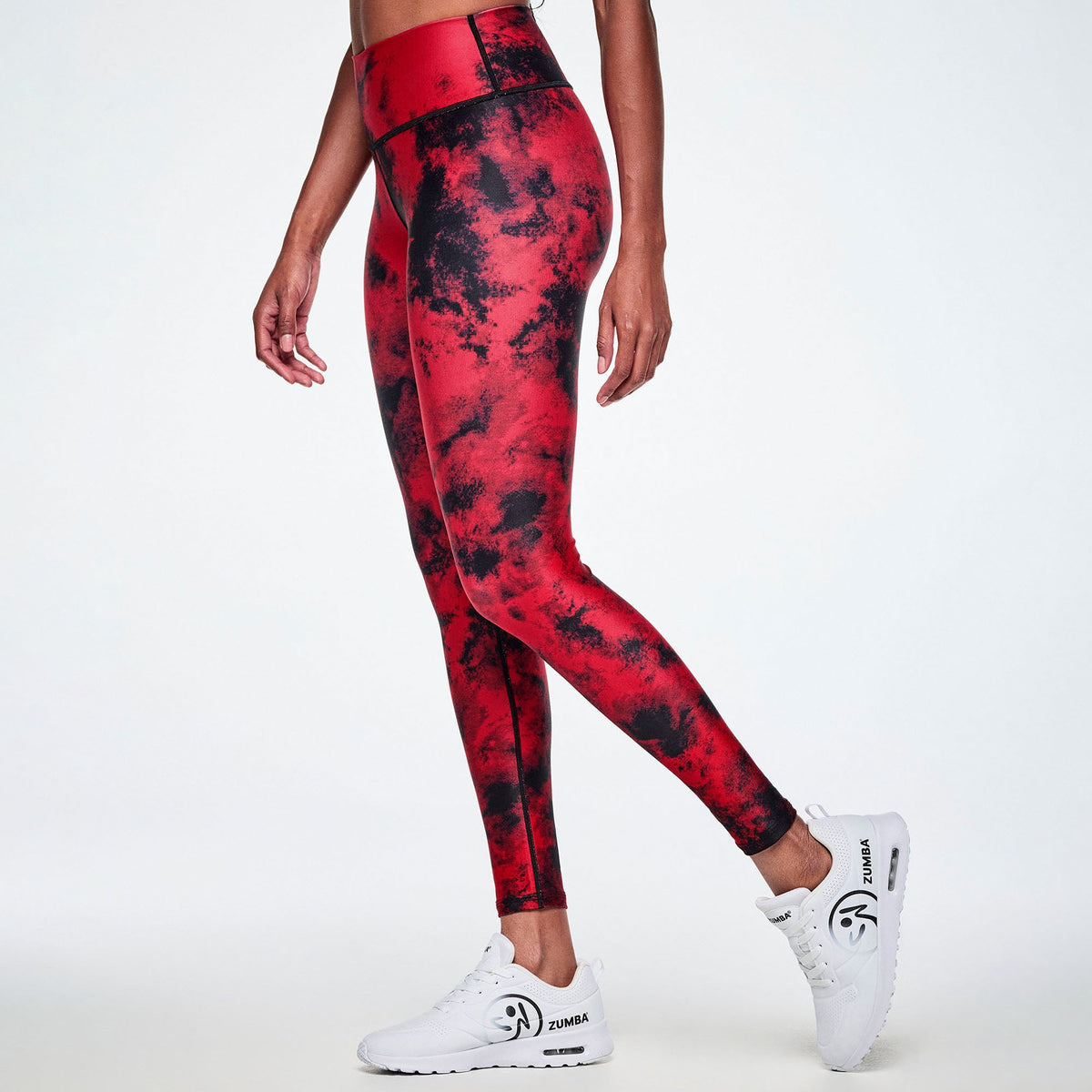 Rock 'n' Roll High Waisted Ankle Leggings - Red/Black Z1B001055