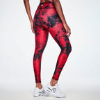Rock 'n' Roll High Waisted Ankle Leggings - Red/Black Z1B001055