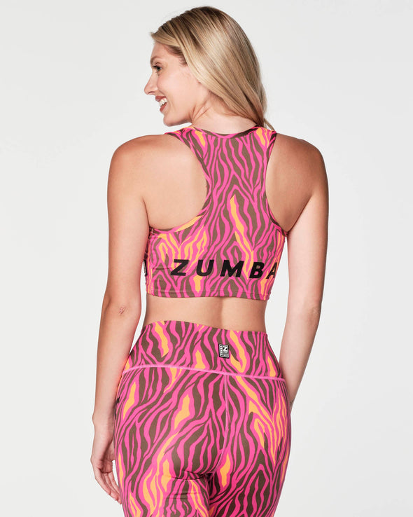 Zumba In The Wild Crop Tank - Shocking Pink Z1T000363