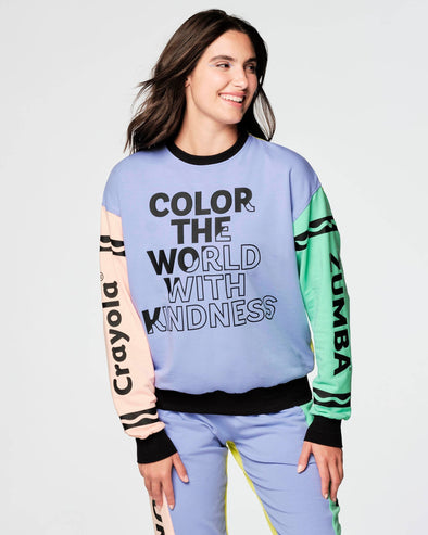 Zumba X Crayola Color With Kindness Sweatshirt -  The Whole Box Z1T000394
