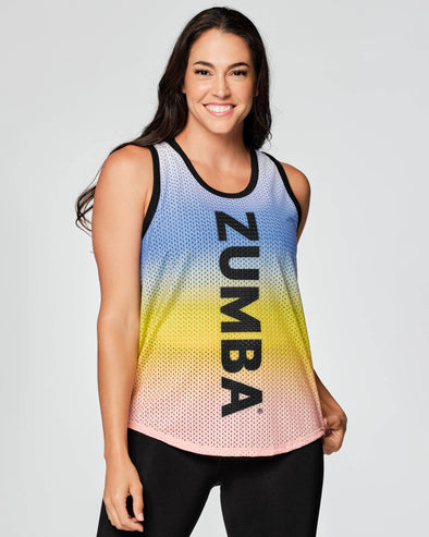 Zumba Move Mesh Tank - Slate Purple / Sunflower Z1T000407