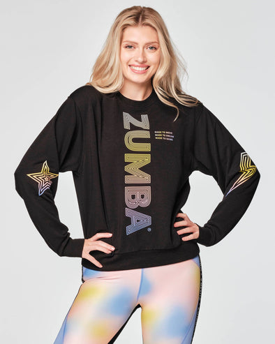 Zumba Roller Derby Team Pullover Sweatshirt - Bold Black Z1T000415