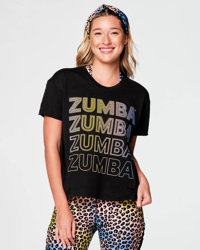 Zumba Skate Crew Top - Bold Black / Slate Purple Z1T000420