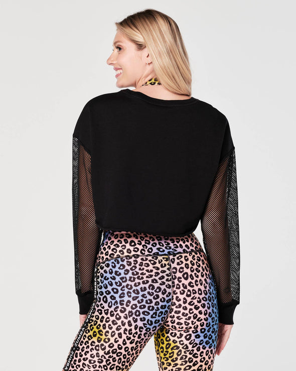 Glow With The Flow Long Sleeve Crop Top - Bold Black / Sunflower Z1T000421