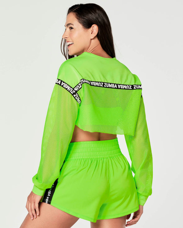 Creatives Unite Long Sleeve Mesh Top - Get In Lime Z1T000435