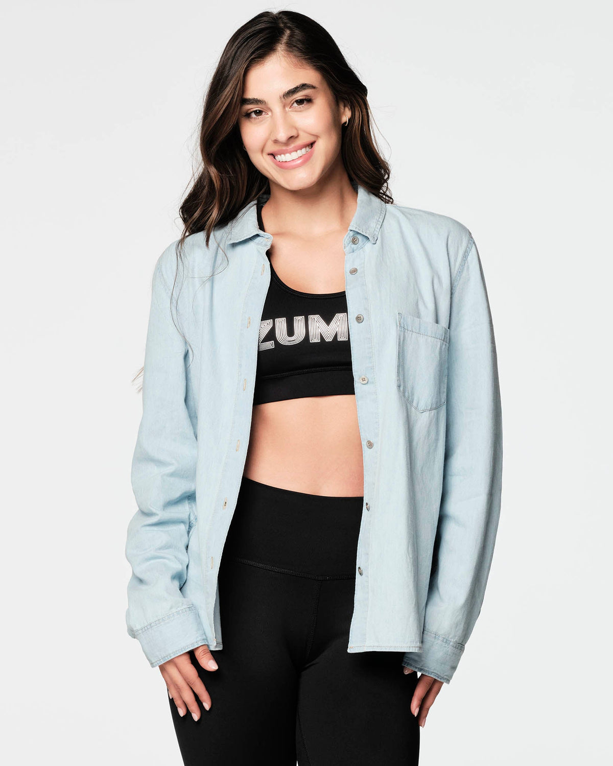 Zumba Shine Button Down - Denim Z1T000558