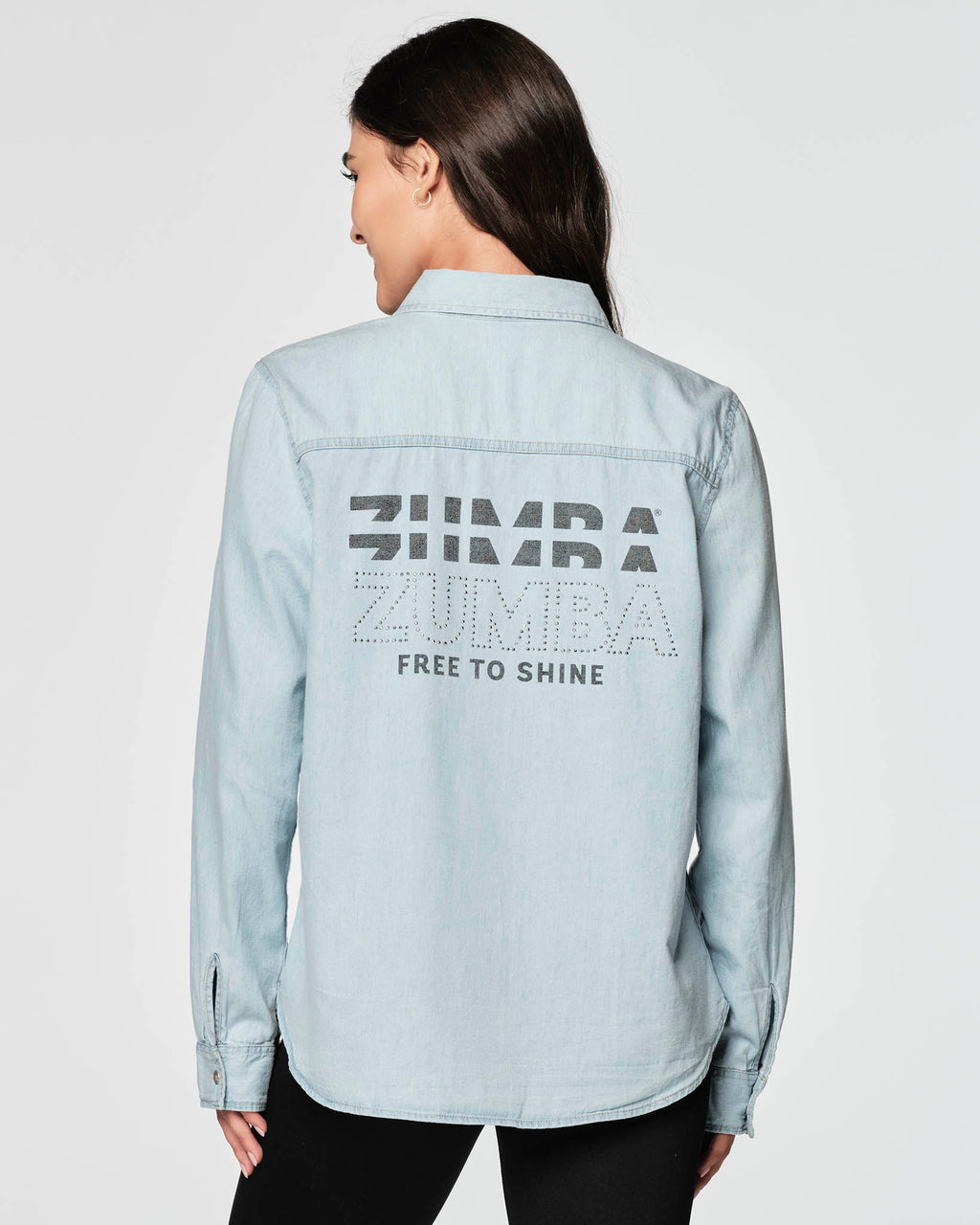 Zumba Shine Button Down - Denim Z1T000558