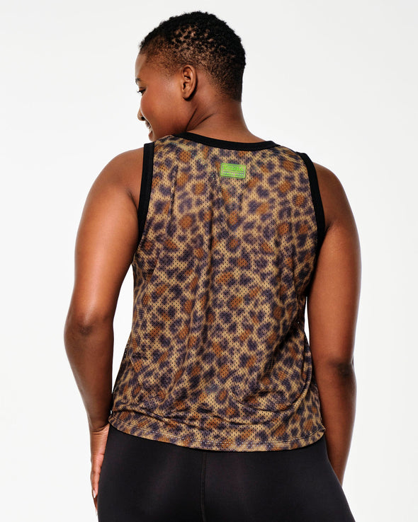 Zumba Animal Expedition Mesh Tank  - Pampas Tan Z1T000597