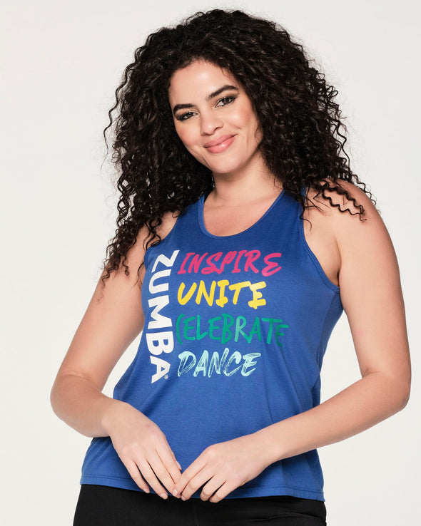 Zumba Celebrate Tank - So Into Blue Z1T000616