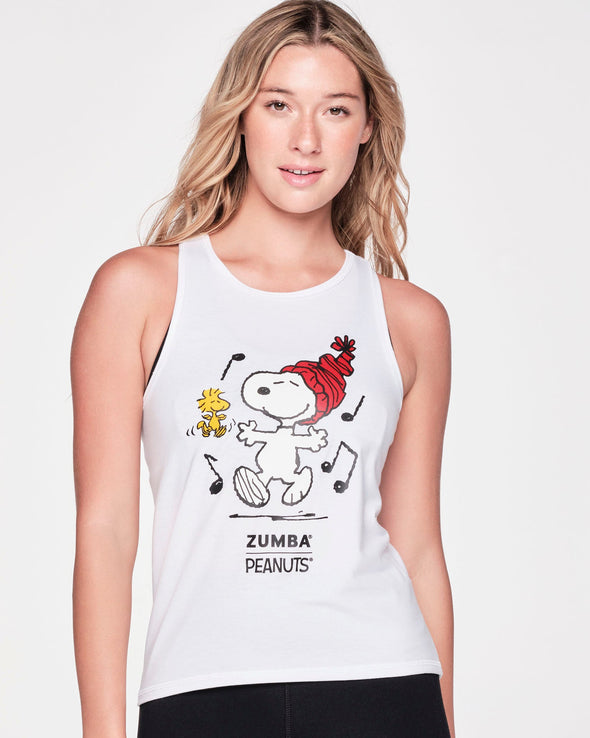 Zumba X Peanuts Fitted High Neck Tank - Wear It Out White Z1T000624