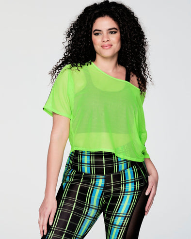 Zumba Too Cool Mesh Top -  Get in Lime Z1T000649