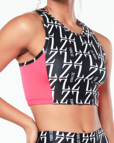 Zumba Prep High Neck Crop Tank - Pink Happy Z1T000668