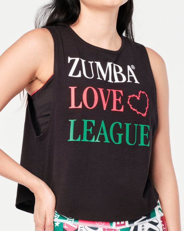 Zumba Prep Crop Round Hem Muscle Tank - Bold Black / Wear It Out White Z1T000670