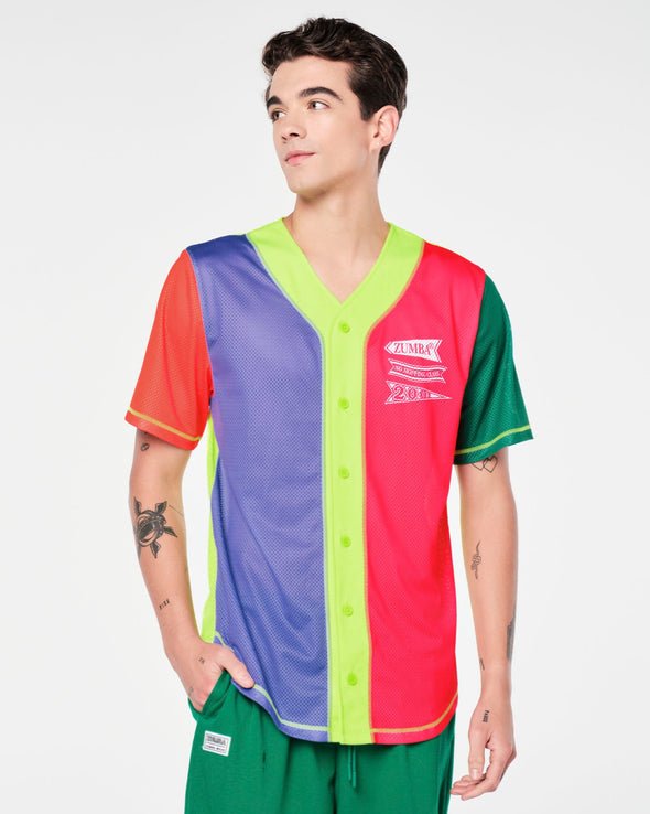 Zumba Prep Unisex Baseball Button Up Jersey - Caution Z1T000680