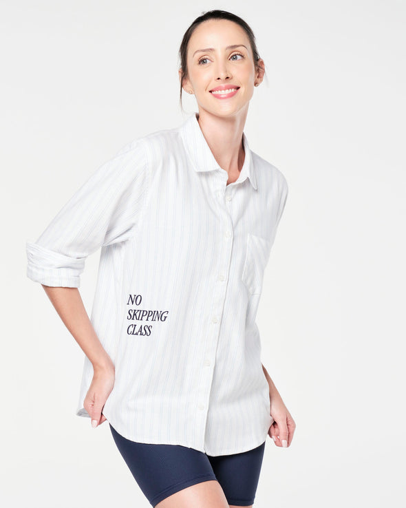 Zumba Prep Long Sleeve Button Down - Wear It Out White Z1T000688