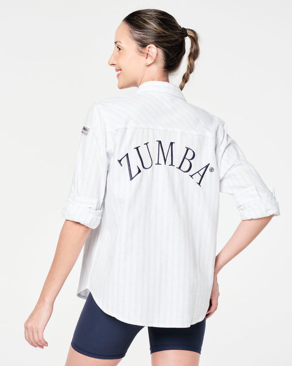 Zumba Prep Long Sleeve Button Down - Wear It Out White Z1T000688