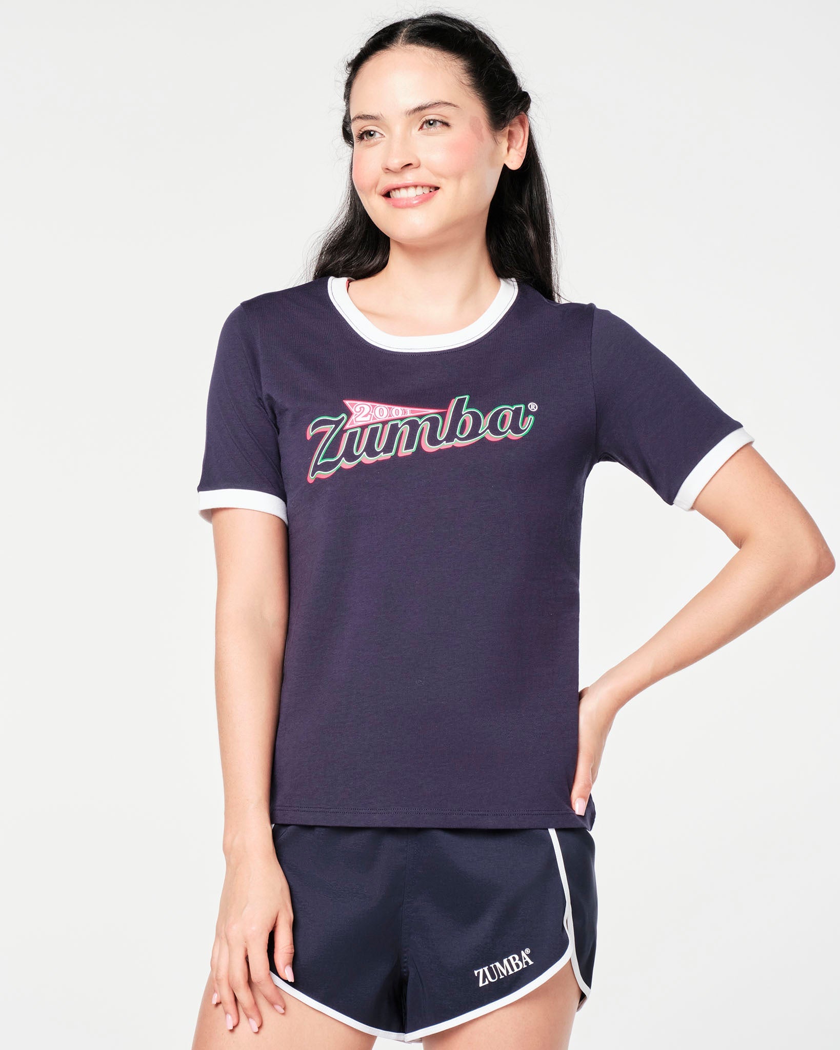 新作♪ズンバ Zumba Prep Ringer Tee - Let's Go Indigo Zumba Prep Ringer Tee - Let's Go Indigo Z1T000689 – Natysports