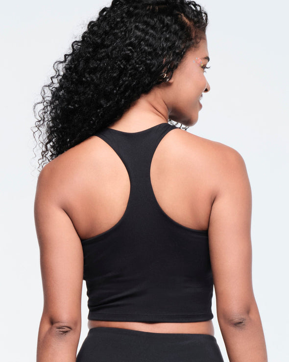 Funscape High Neck Crop Tank - Bold Black Z1T000701