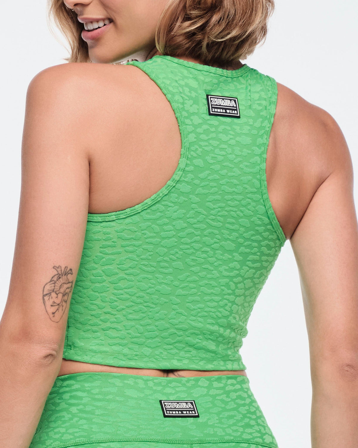 Funscape High Neck Mid Crop Tank - Kelly Green Z1T000702