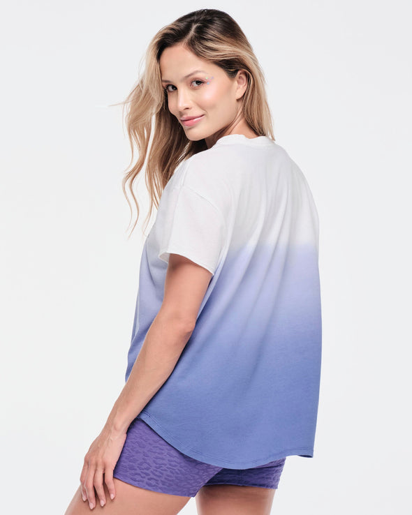 Funscape High Low Crew Neck Top - Purple Pop Z1T000718