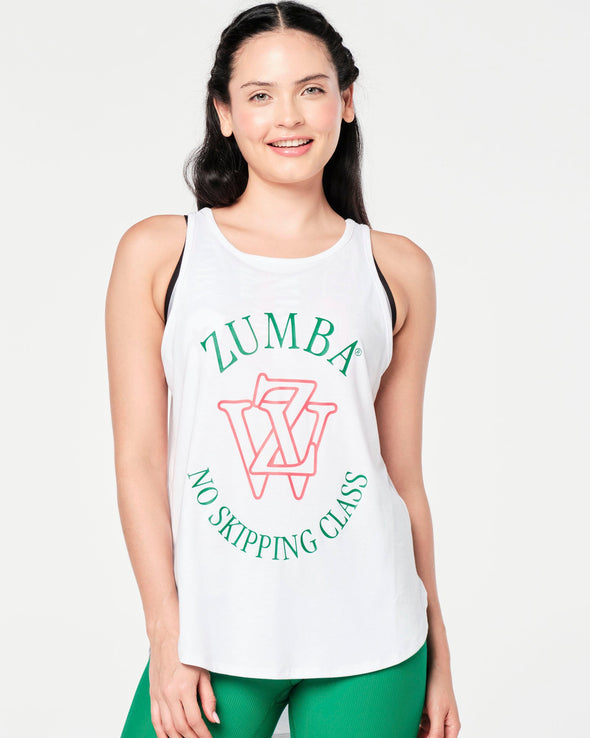 Zumba Prep Open Back Tank - Let's Go Indigo / Wear It Out White Z1T000729