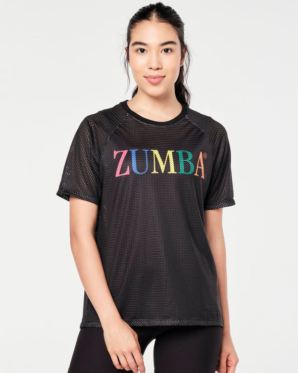 Zumba Prep Mesh Top - Bold Black / Very Verde / Let's Go Indigo / Pink Happy Z1T000730