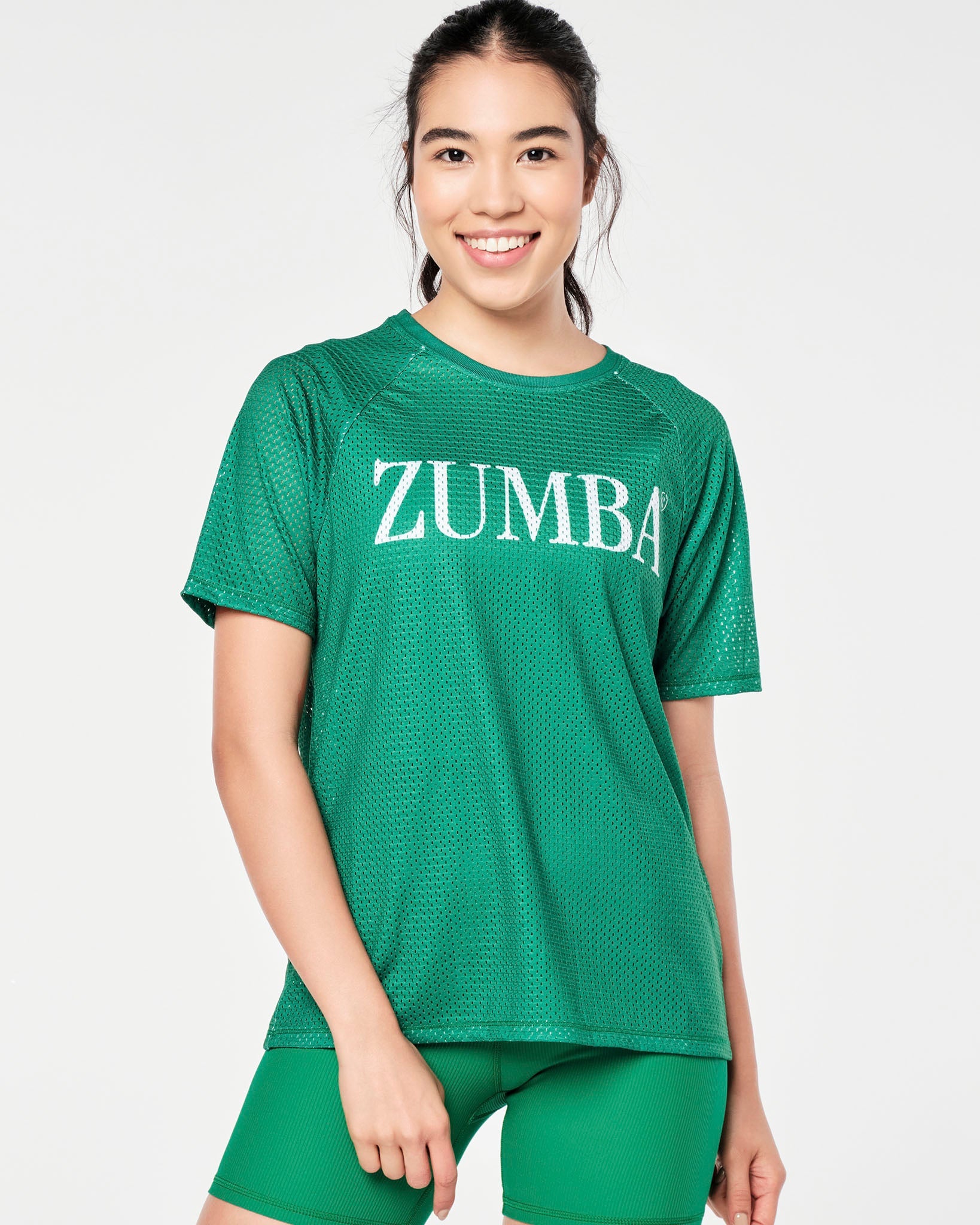 Zumba Prep Mesh Top - Bold Black / Very Verde / Let's Go