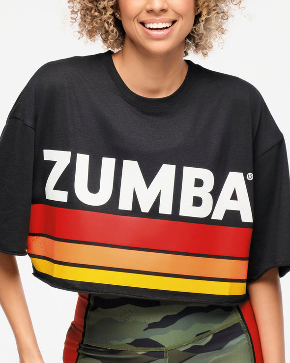 Zumba Explore Boxy Ultra Crop Top - Bold Black Z1T000748