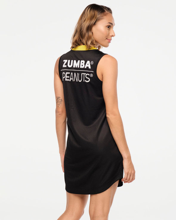 Zumba X Peanuts Sleeveless Baseball Jersey Dress - Bold Black Z1T000767