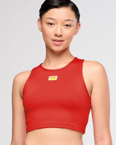 Zumba Explore High Neck Crop Tank - Viva La Red Z1T000772