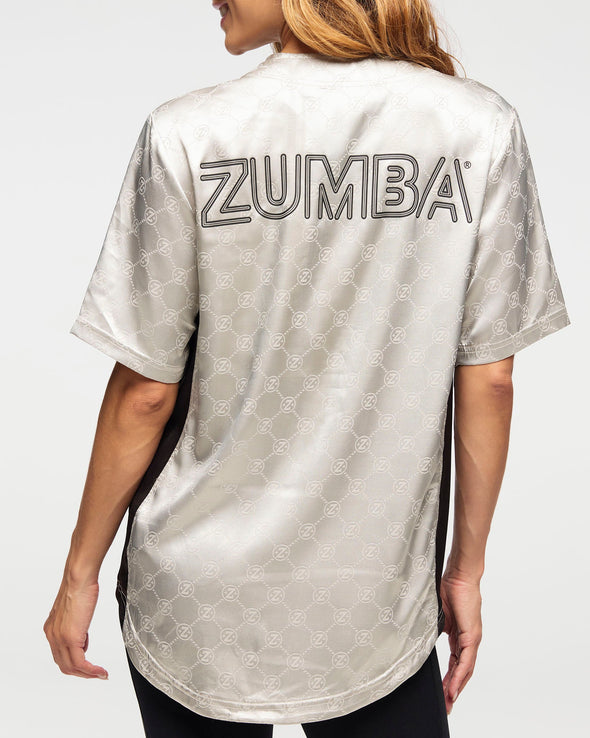 Zumba Runway Baseball Button Up Jersey - Gold / Silver Z1T000779