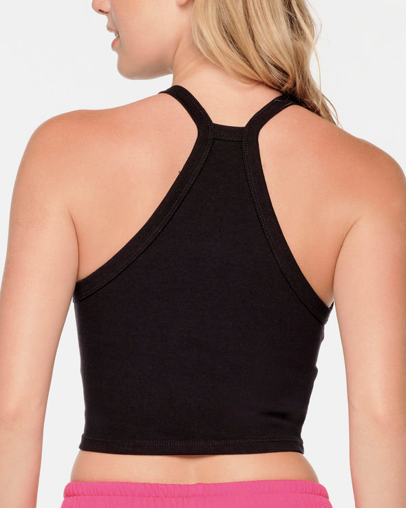 ZW X GW High Neck Crop Cami - Bold Black Z1T000789