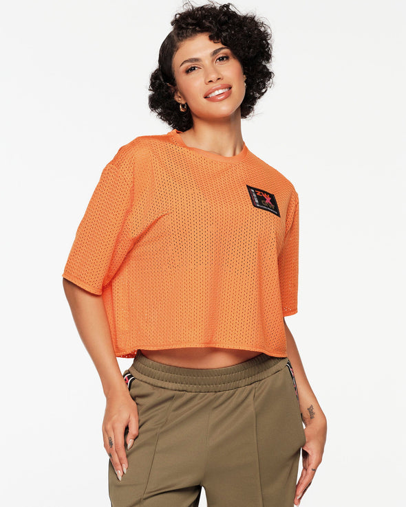 ZW X GW Mesh Boxy Crop Top - Cali Sunset Z1T000792