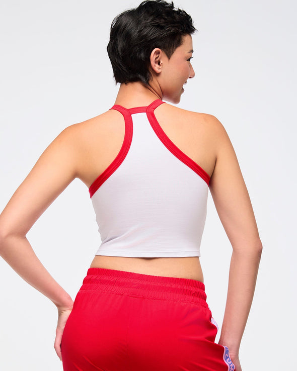 Zumba Love High Neck Crop Cami Tank - Wear It Out White Z1T000803