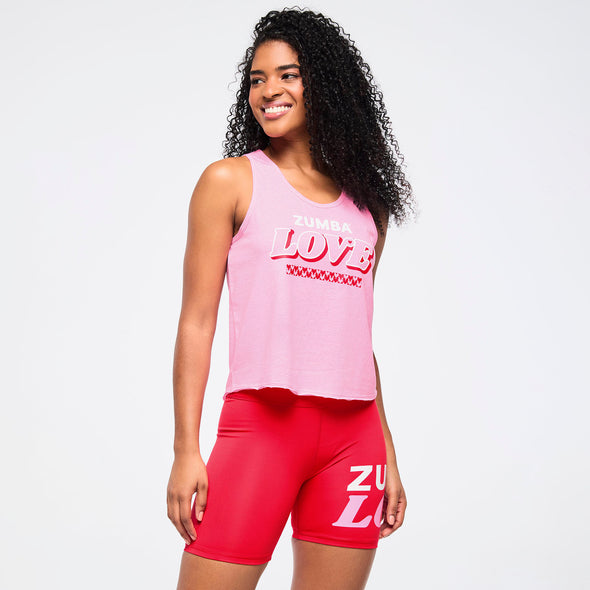 Zumba Love Loose Crop Tank - Pink-A-Boo Z1T000805