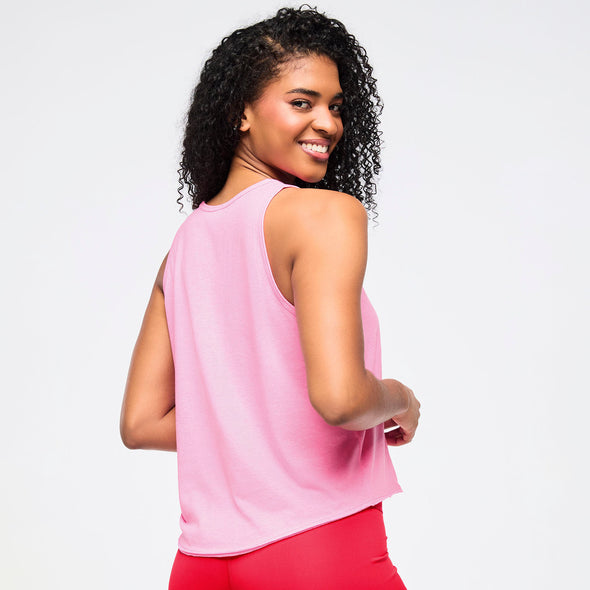 Zumba Love Loose Crop Tank - Pink-A-Boo Z1T000805