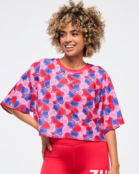 Zumba Love Boxy Dolman Crop Top - Candy Confetti Z1T000808