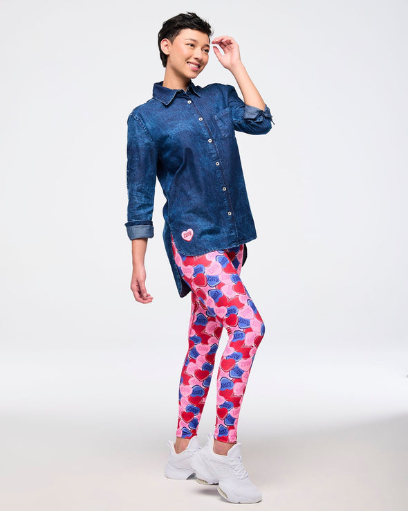 Zumba Love High-Low Button Down - DENIM Z1T000809