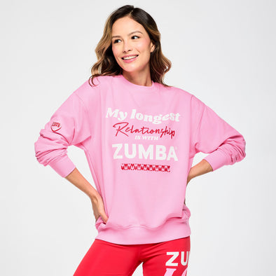 Zumba Love Oversized Pullover Sweatshirt - Pink-A-Boo Z1T000810