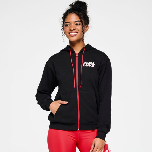 Zumba Love Zip Up Hoodie - Bold Black Z1T000811