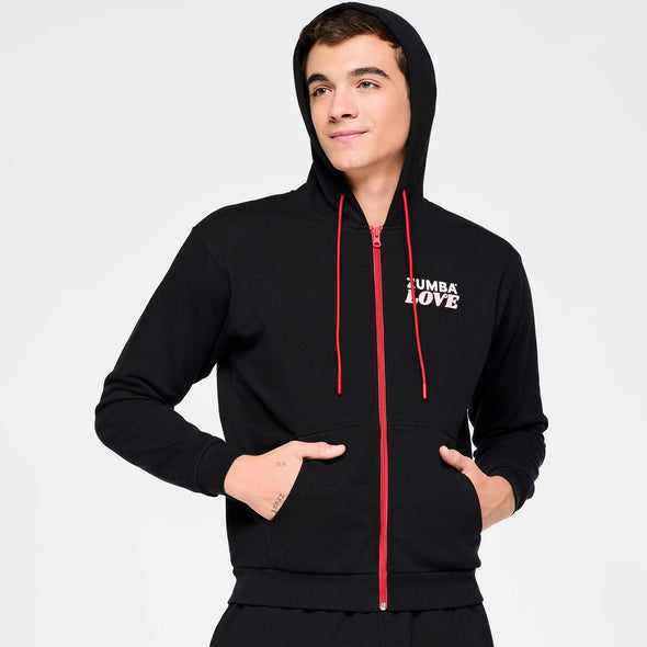 Zumba Love Zip Up Hoodie - Bold Black Z1T000811