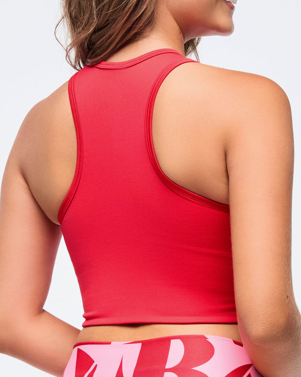 Zumba Haus High Neck Longline Bra - Red/Pink Z1T000815