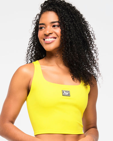 Zumba Haus Square Neck Crop Tank - Lemon Z1T000817