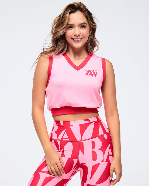 Zumba Haus Crop Vest - Pink-A-Boo Z1T000819