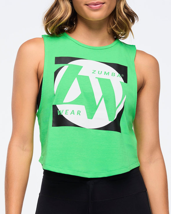 Zumba Haus Crop Muscle Tank - Green Light Z1T000820