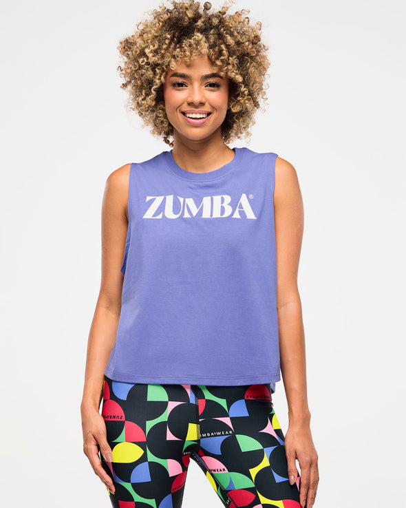 Zumba Haus Loose Muscle Tank - Bold Black/ Orbit Z1T000821